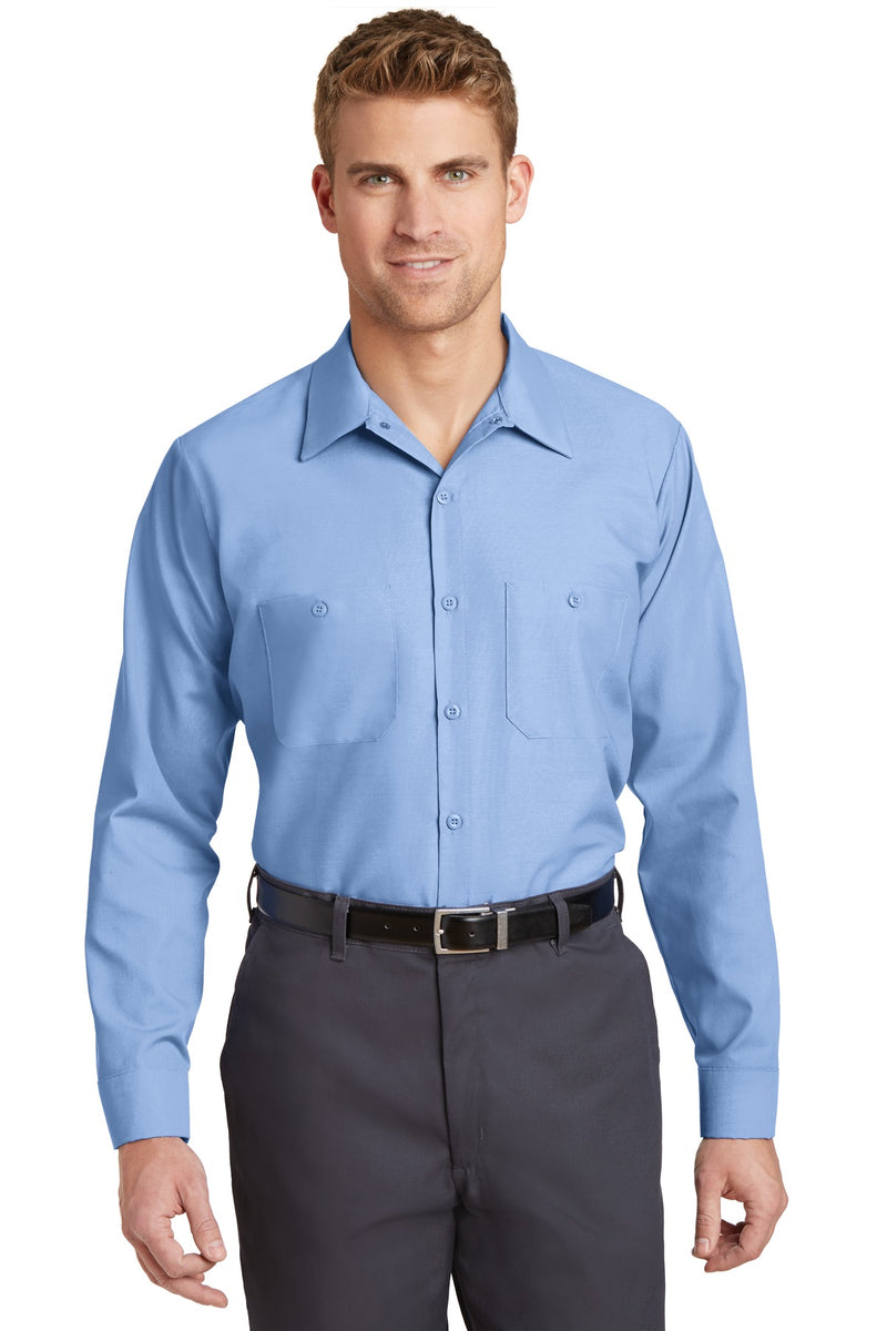 Red Kap Long Size  Long Sleeve Industrial Work Shirt - Light Blue