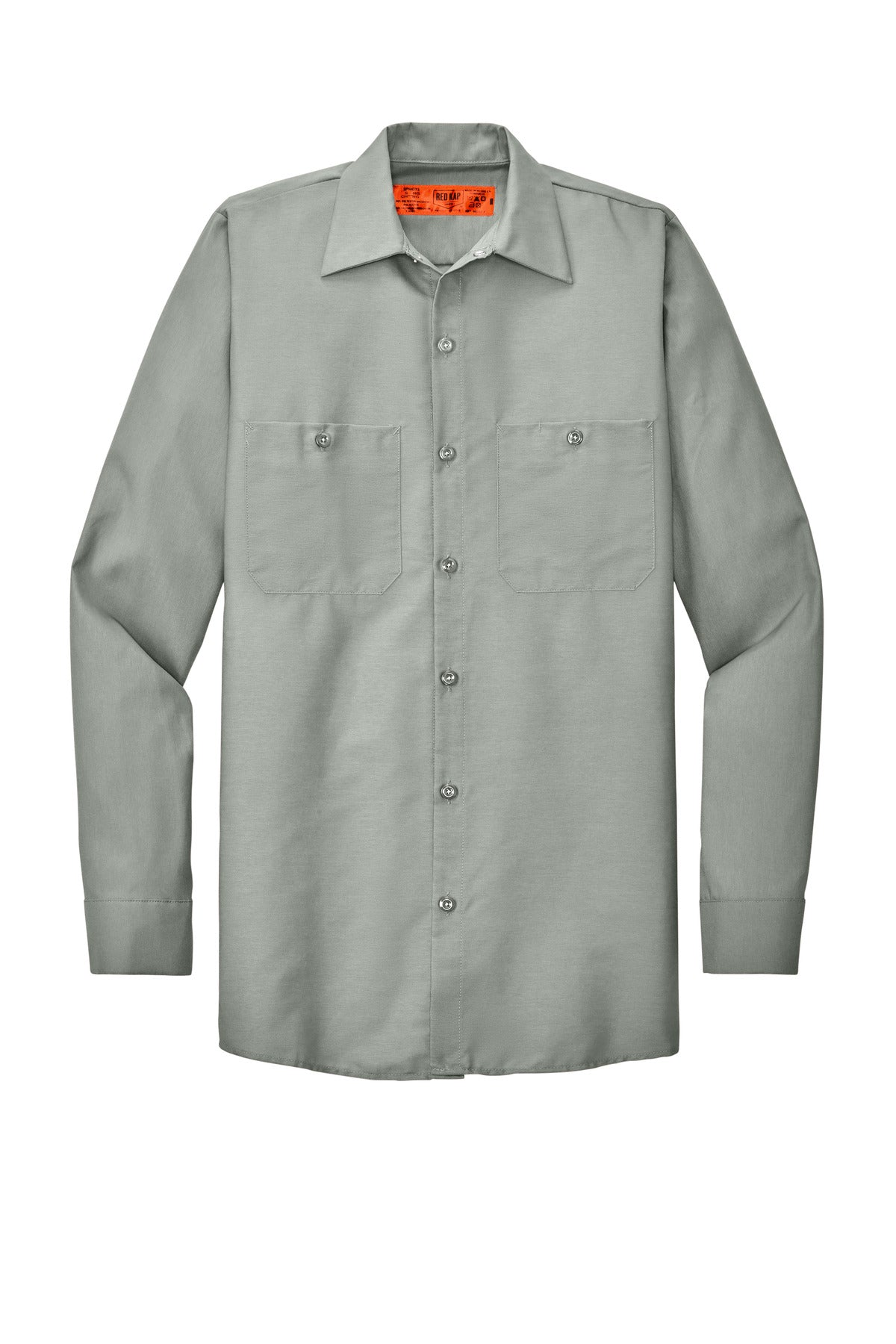 Red Kap Long Size  Long Sleeve Industrial Work Shirt - Light Grey