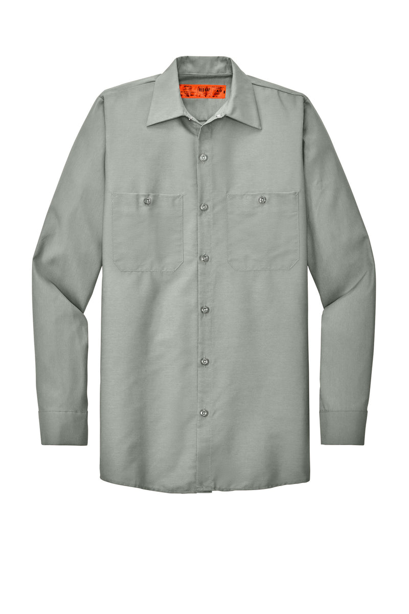 Red Kap Long Size  Long Sleeve Industrial Work Shirt - Light Grey