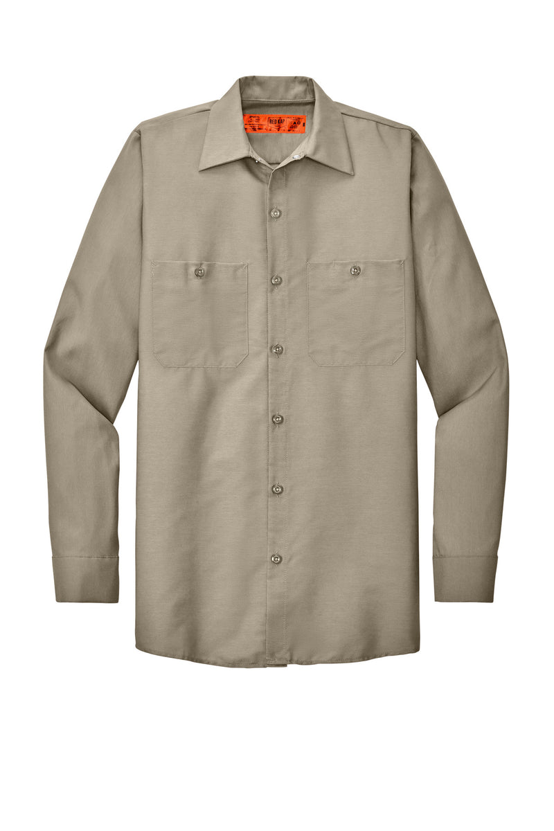 Red Kap Long Size  Long Sleeve Industrial Work Shirt - Light Tan