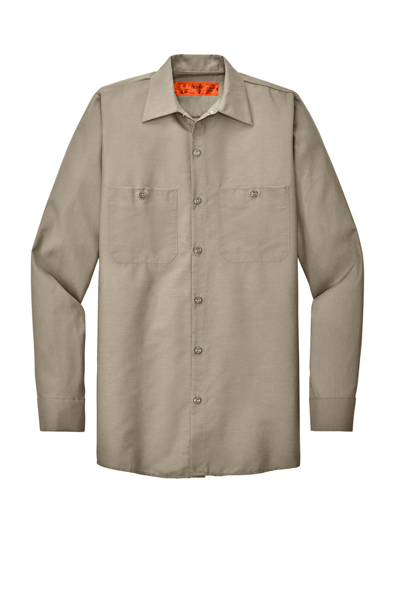 Red Kap Long Sleeve Industrial Work Shirt - Light Tan