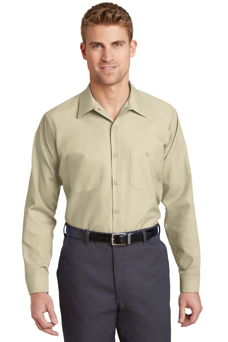 Red Kap Long Sleeve Industrial Work Shirt - Light Tan