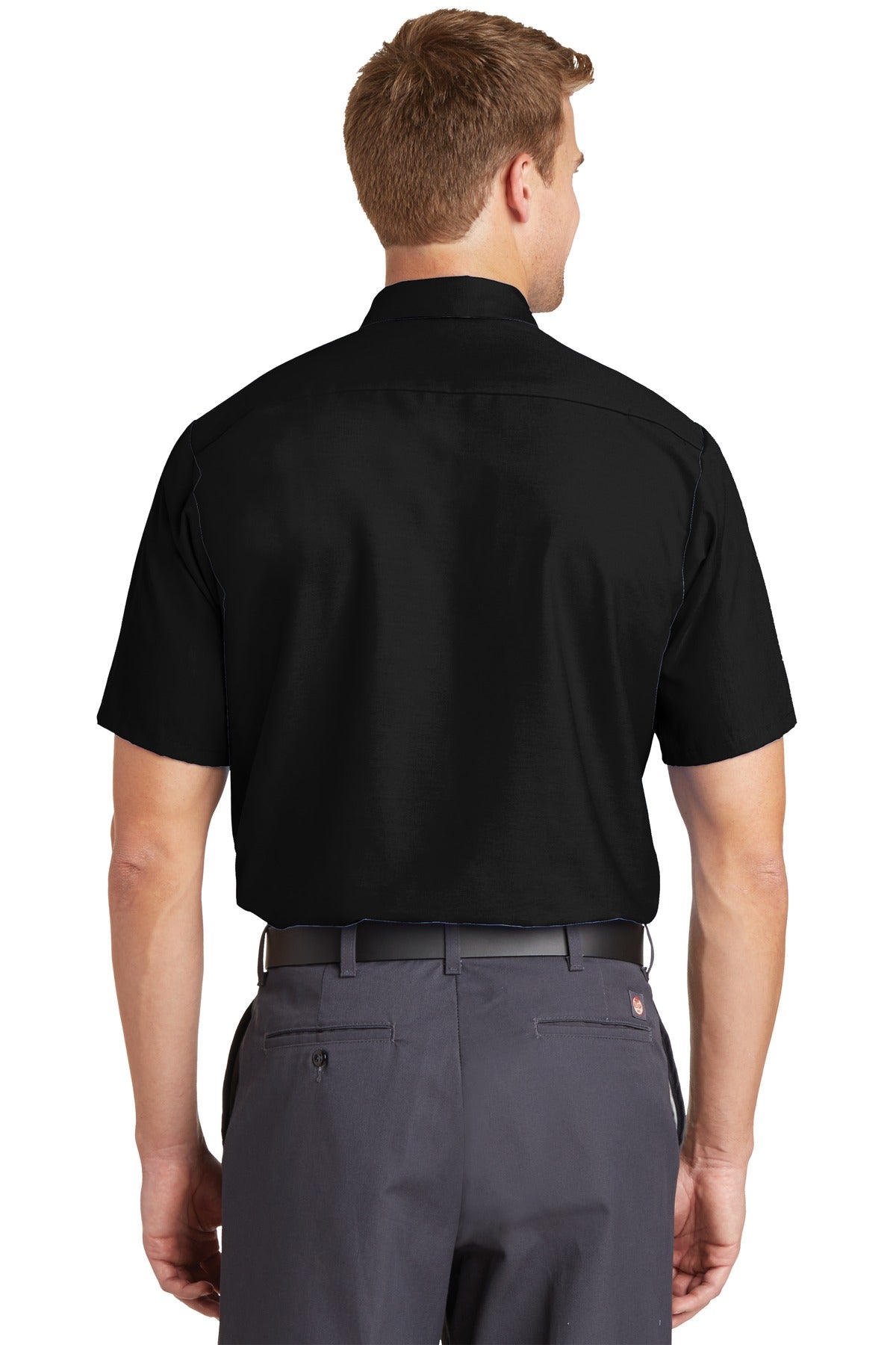 Red Kap Long Size  Short Sleeve Industrial Work Shirt - Black