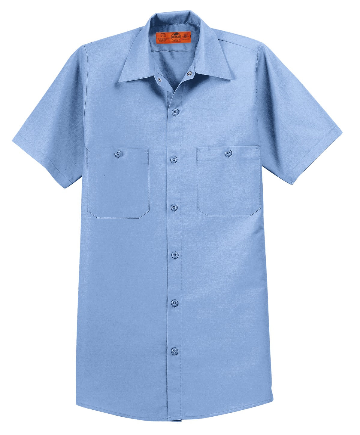 Red Kap Long Size  Short Sleeve Industrial Work Shirt - Light Blue