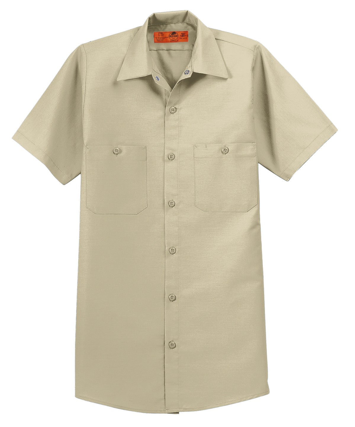 Red Kap Long Size  Short Sleeve Industrial Work Shirt - Light Tan