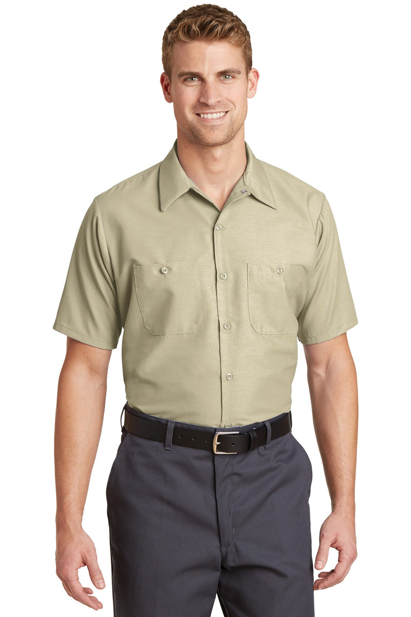 Red Kap Long Size  Short Sleeve Industrial Work Shirt - Light Tan