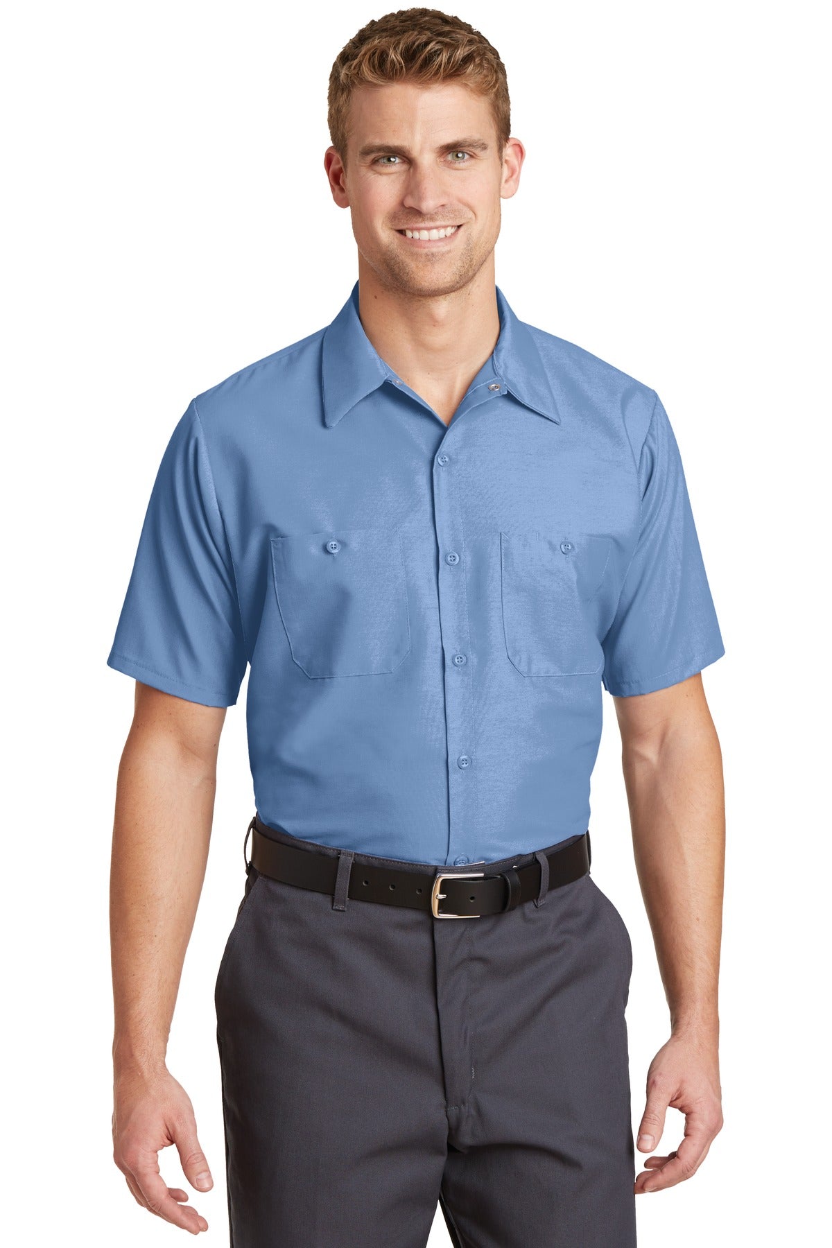 Red Kap Long Size  Short Sleeve Industrial Work Shirt - Petrol Blue