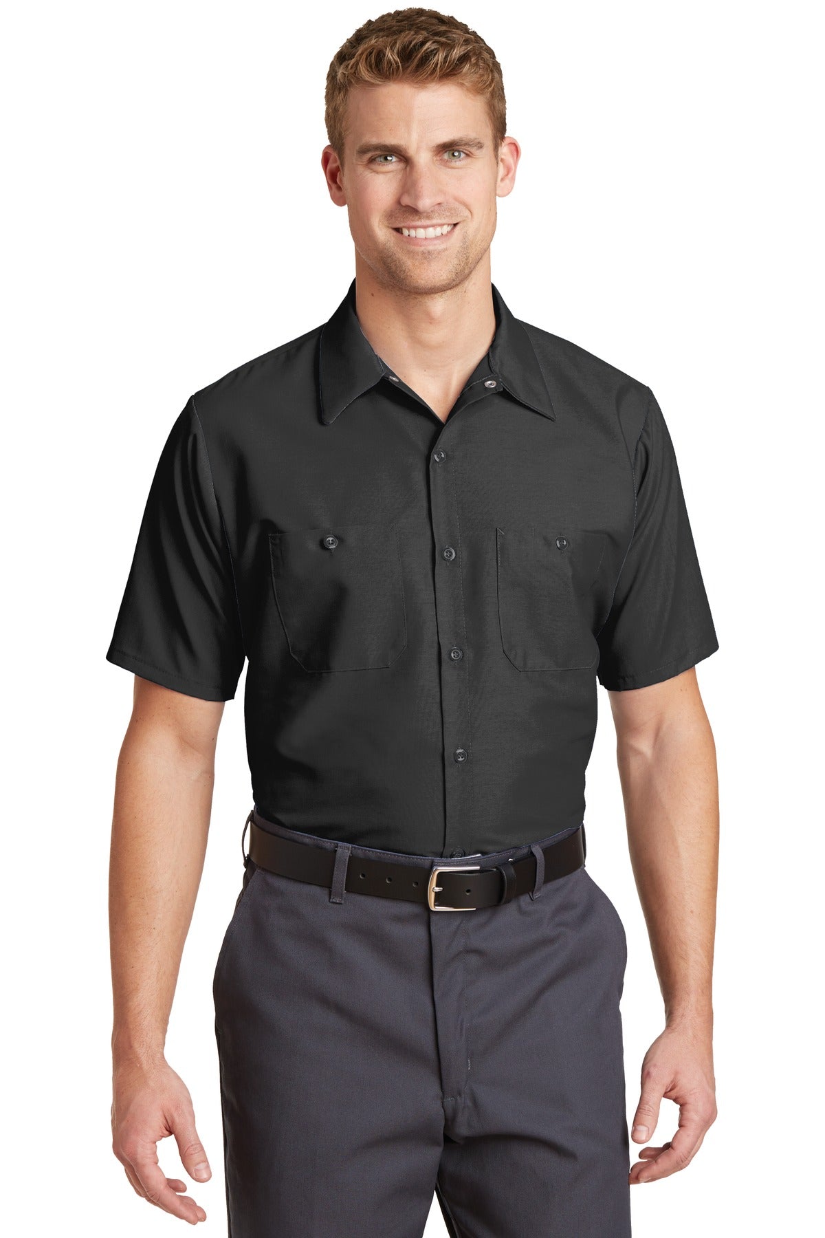 Red Kap Short Sleeve Industrial Work Shirt - Charcoal