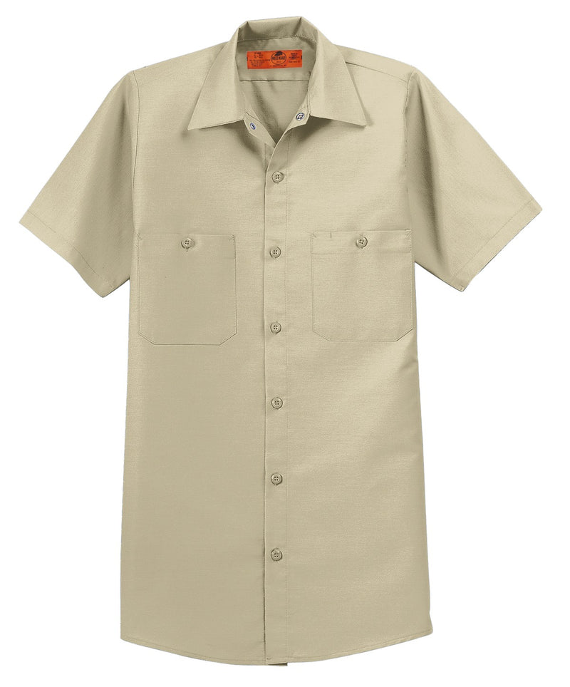Red Kap Short Sleeve Industrial Work Shirt - Light Tan
