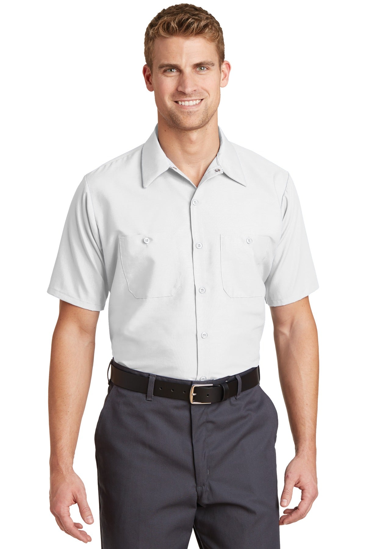 Red Kap Short Sleeve Industrial Work Shirt - White