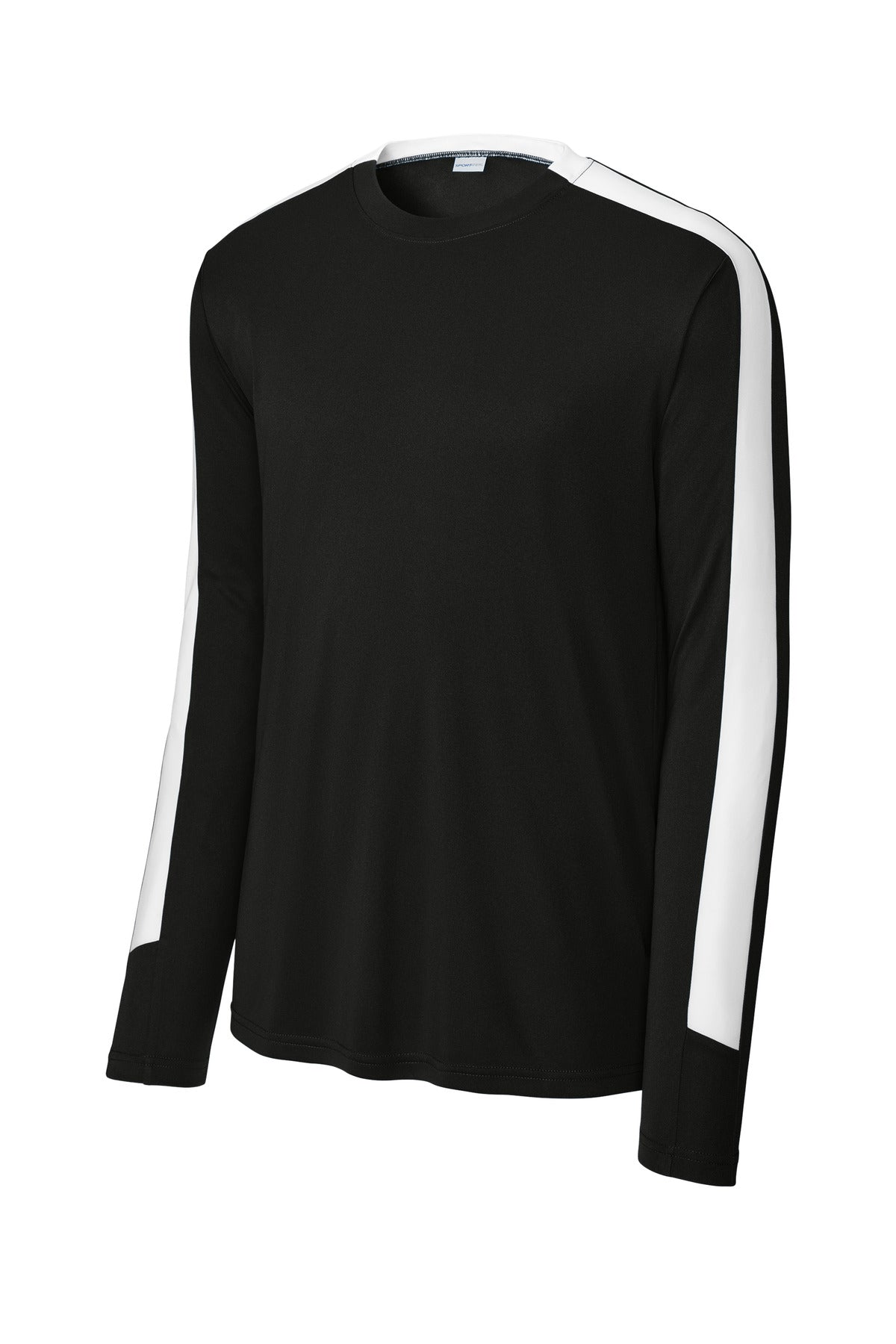 Sport-Tek Competitor United Long Sleeve Crew - Black/ White