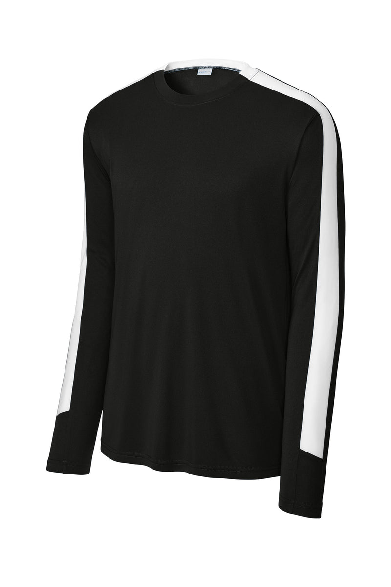 Sport-Tek Competitor United Long Sleeve Crew - Black/ White