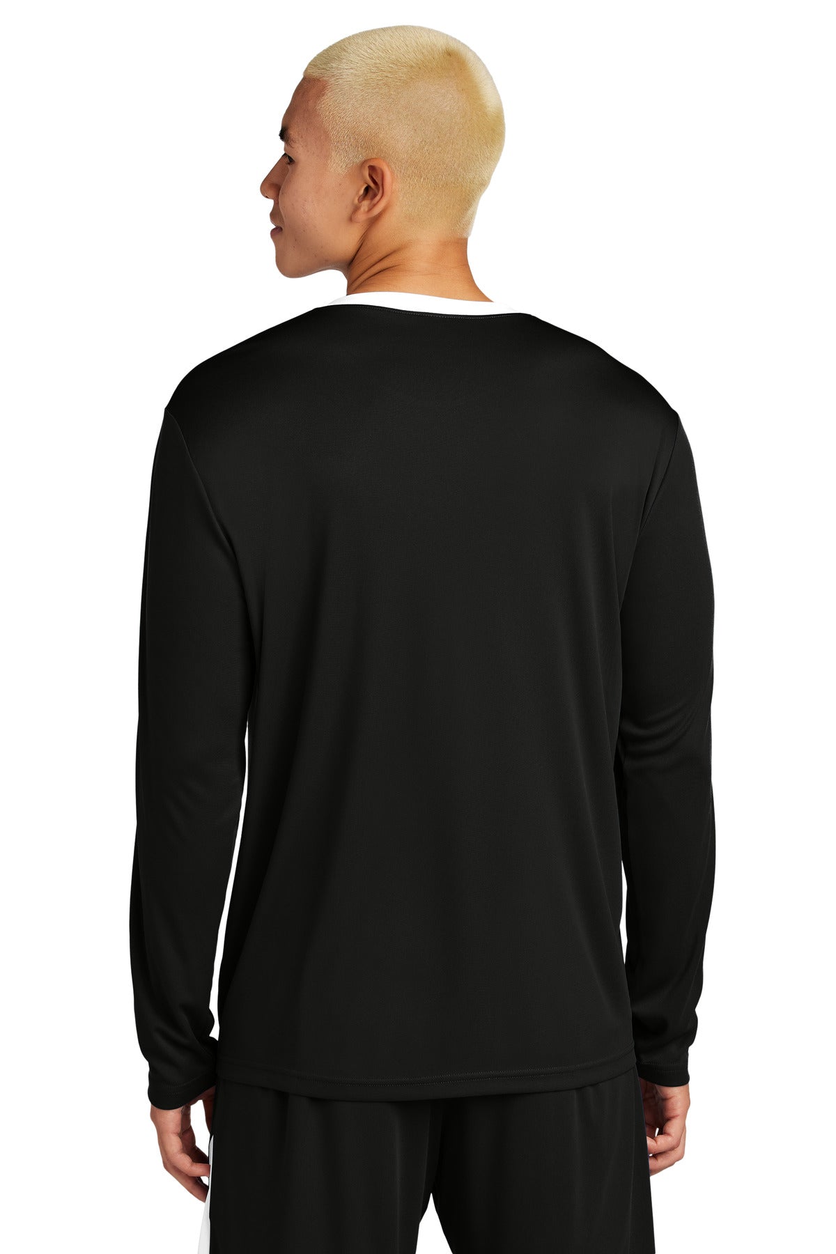 Sport-Tek Competitor United Long Sleeve Crew - Black/ White