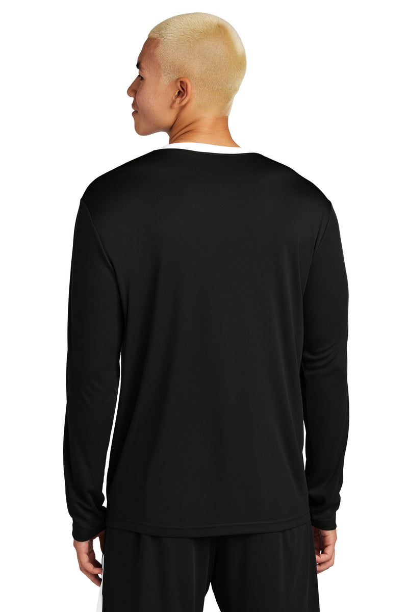 Sport-Tek Competitor United Long Sleeve Crew - Black/ White