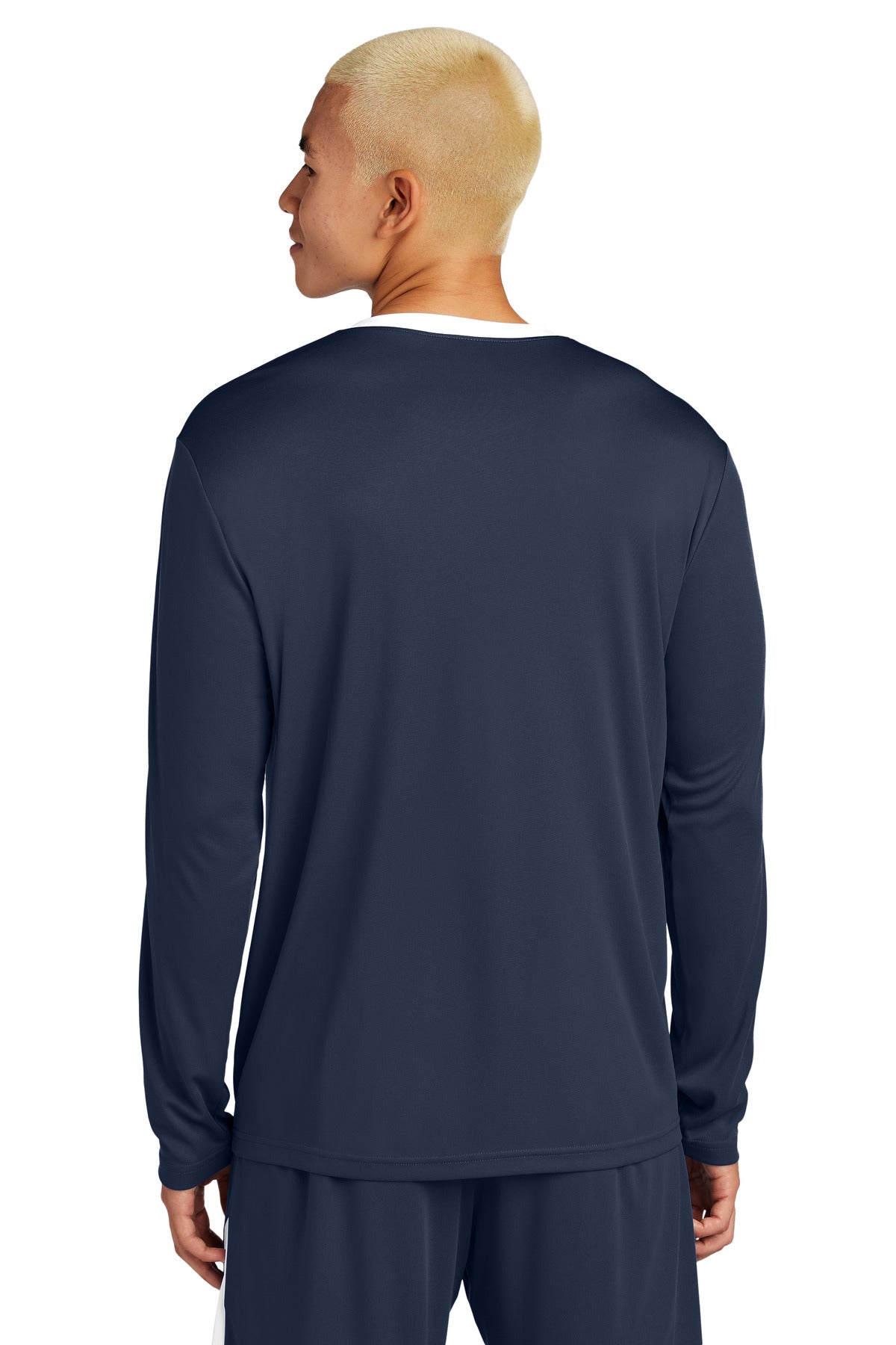 Sport-Tek Competitor United Long Sleeve Crew - True Navy/ White