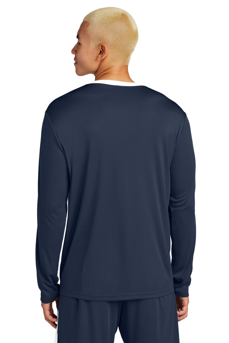Sport-Tek Competitor United Long Sleeve Crew - True Navy/ White