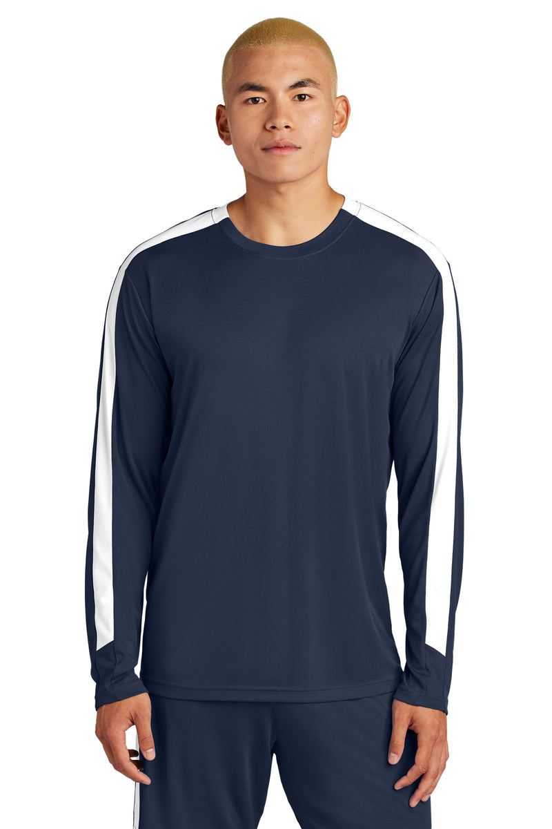 Sport-Tek Competitor United Long Sleeve Crew - True Navy/ White