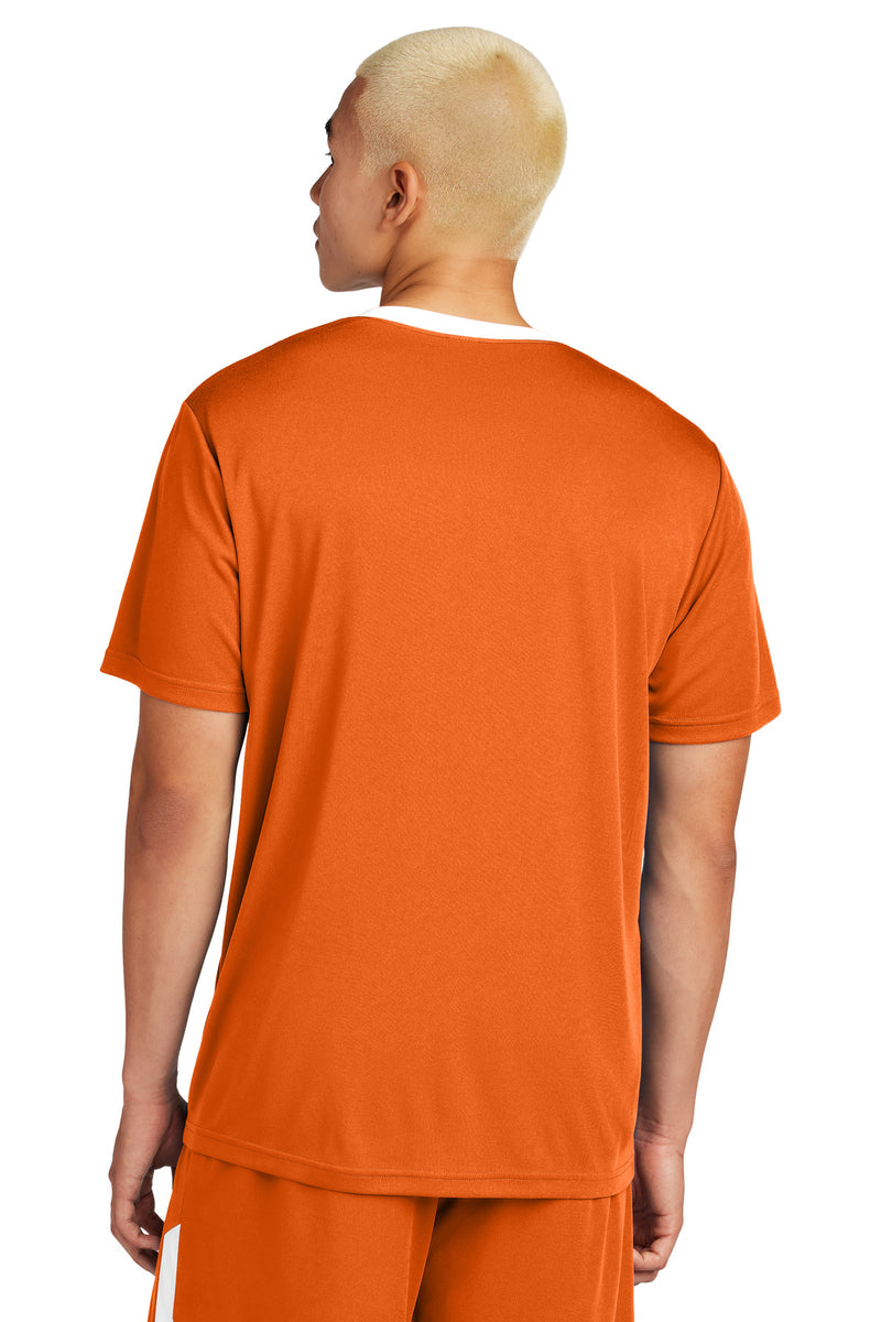 Sport-Tek Competitor United Crew - Deep Orange/ White