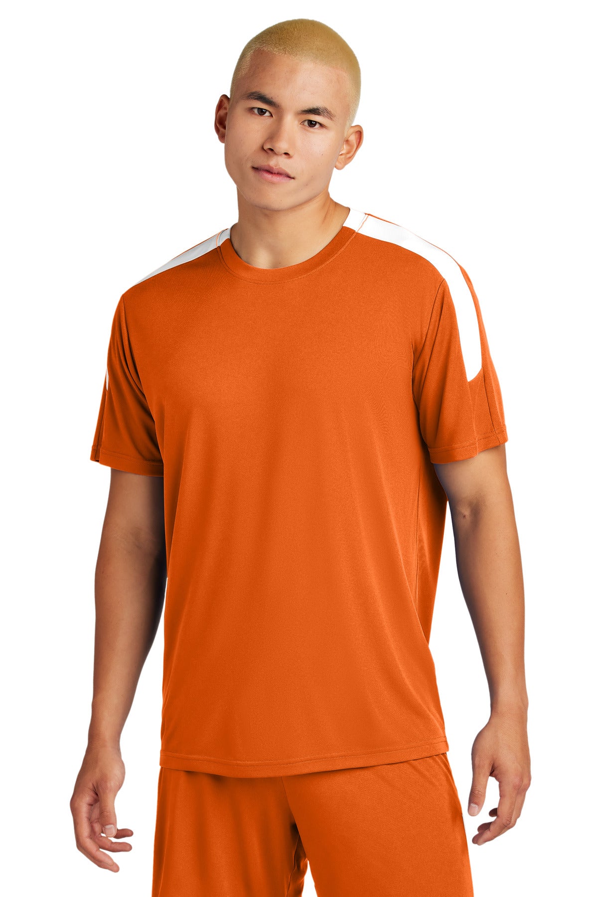 Sport-Tek Competitor United Crew - Deep Orange/ White