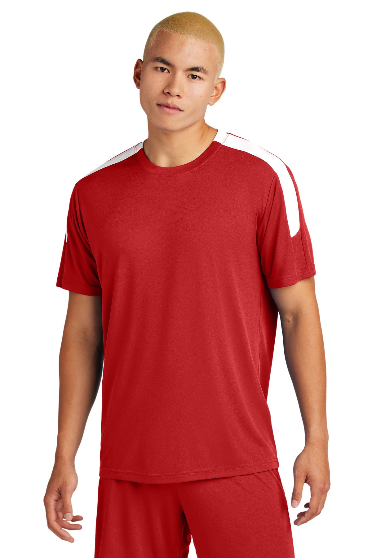Sport-Tek Competitor United Crew - Deep Red/ White