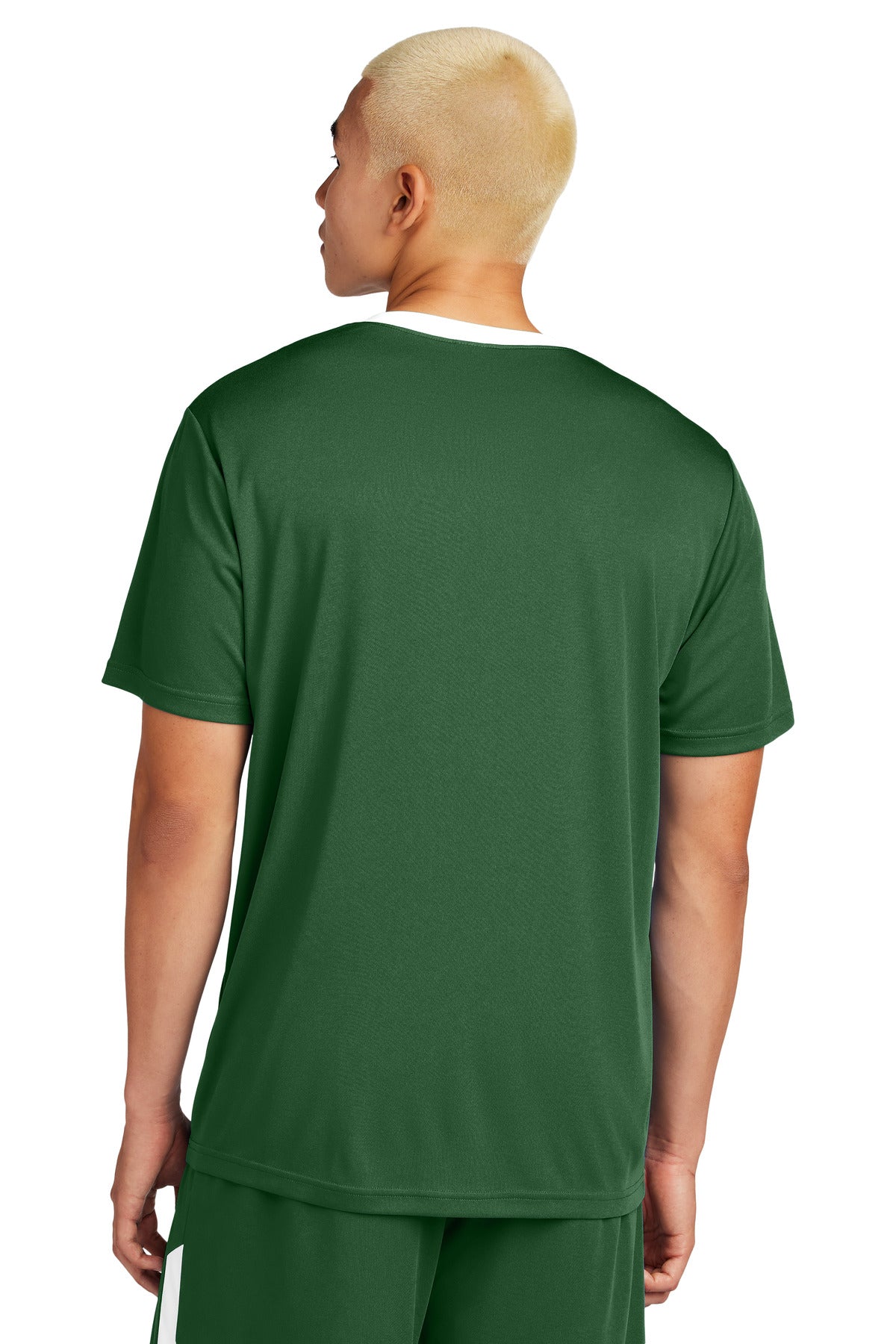 Sport-Tek Competitor United Crew - Forest Green/ White