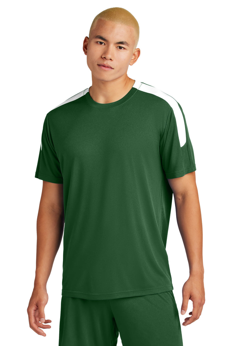Sport-Tek Competitor United Crew - Forest Green/ White
