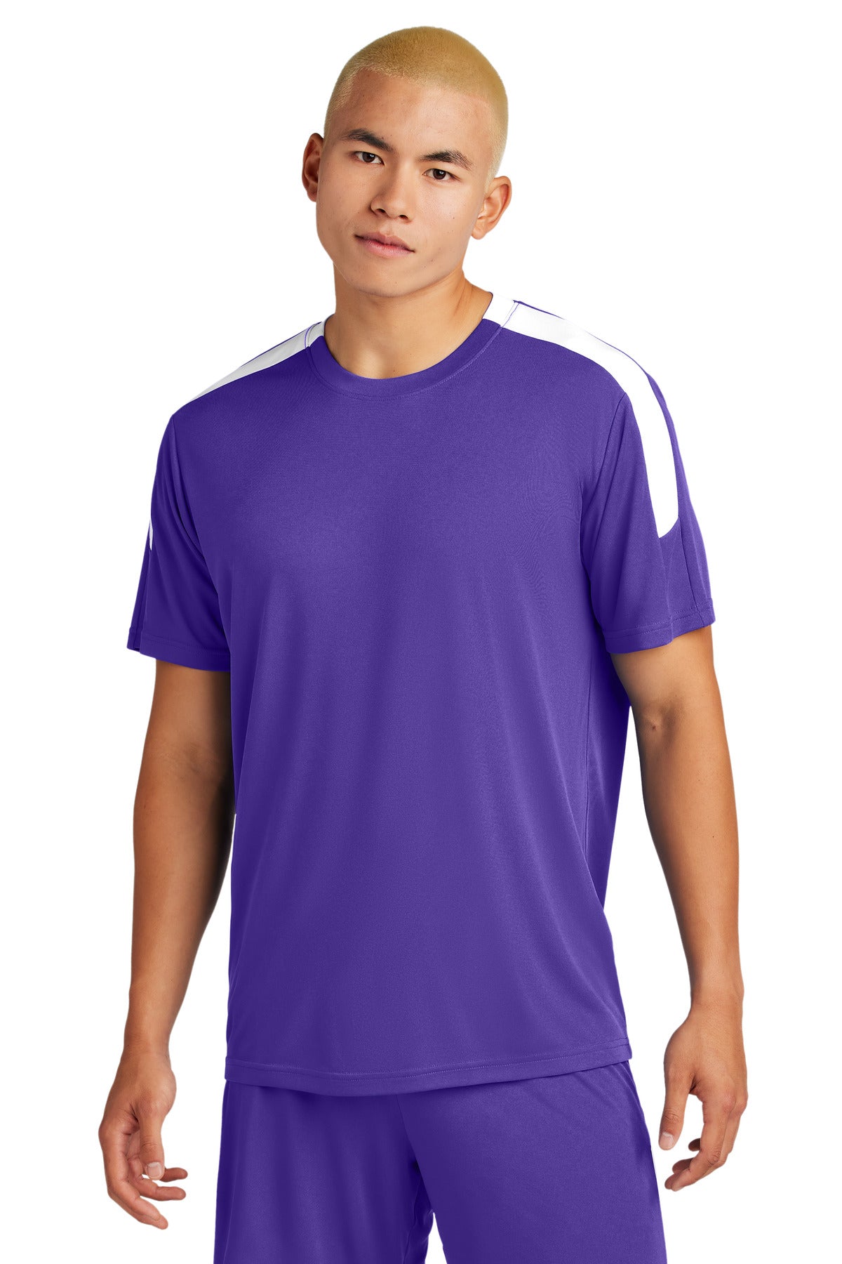 Sport-Tek Competitor United Crew - Purple/ White