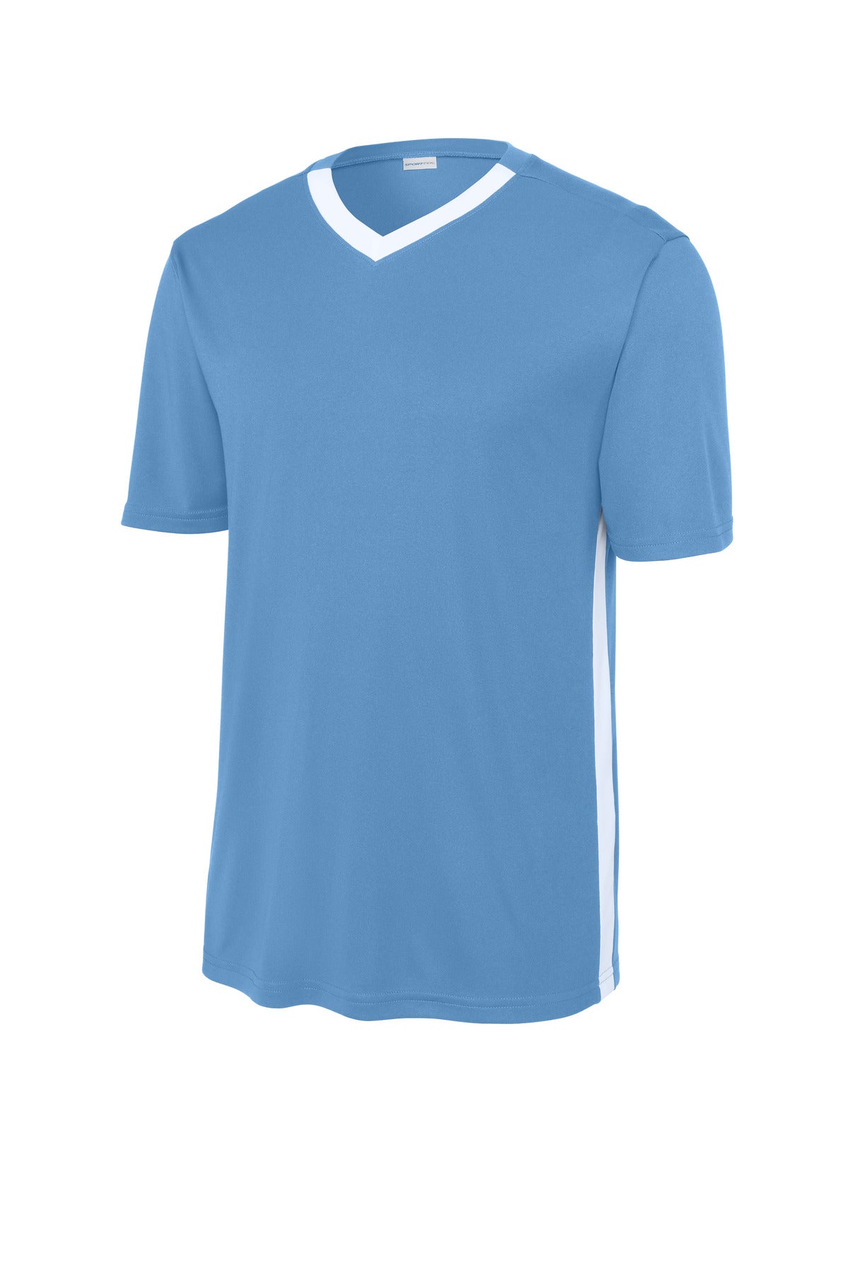 Sport-Tek Competitor United V-Neck - Carolina Blue/ White