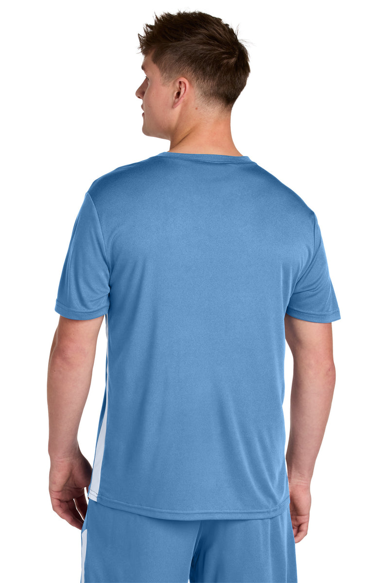 Sport-Tek Competitor United V-Neck - Carolina Blue/ White