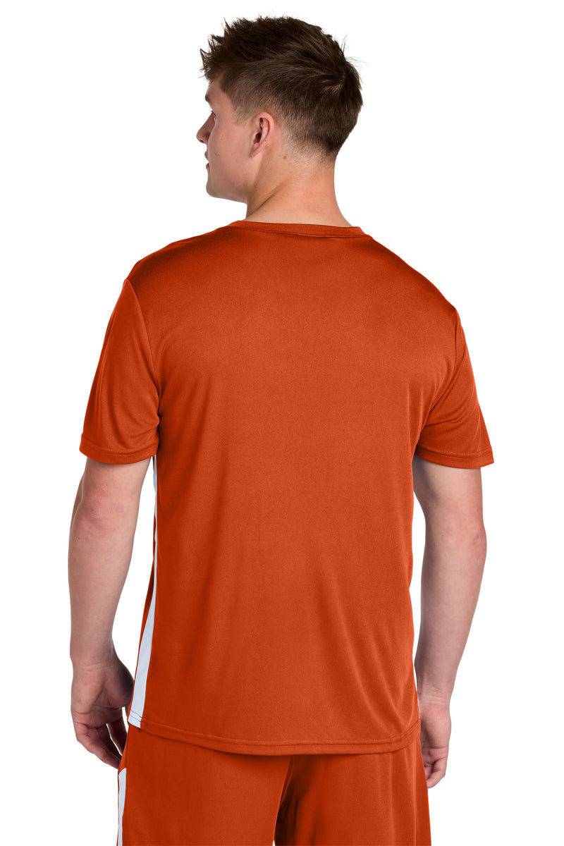 Sport-Tek Competitor United V-Neck - Deep Orange/ White