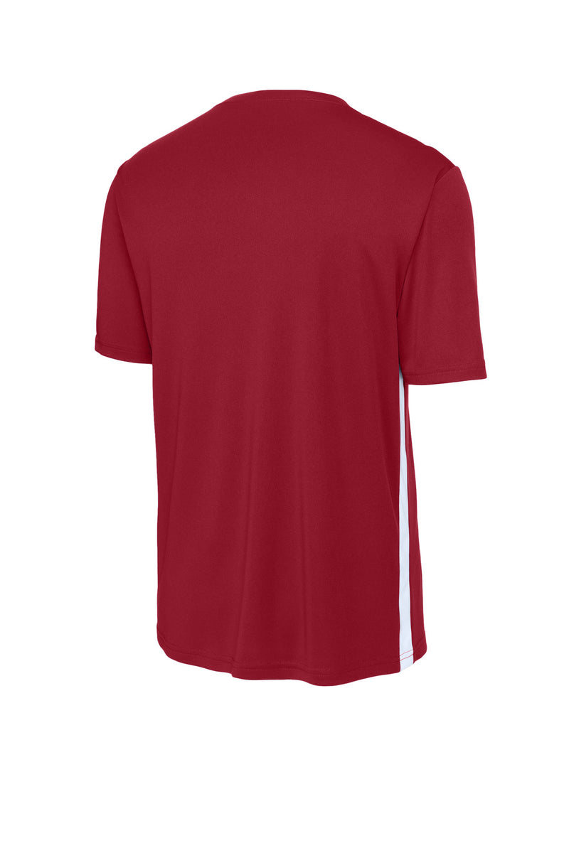 Sport-Tek Competitor United V-Neck - Deep Red/ White
