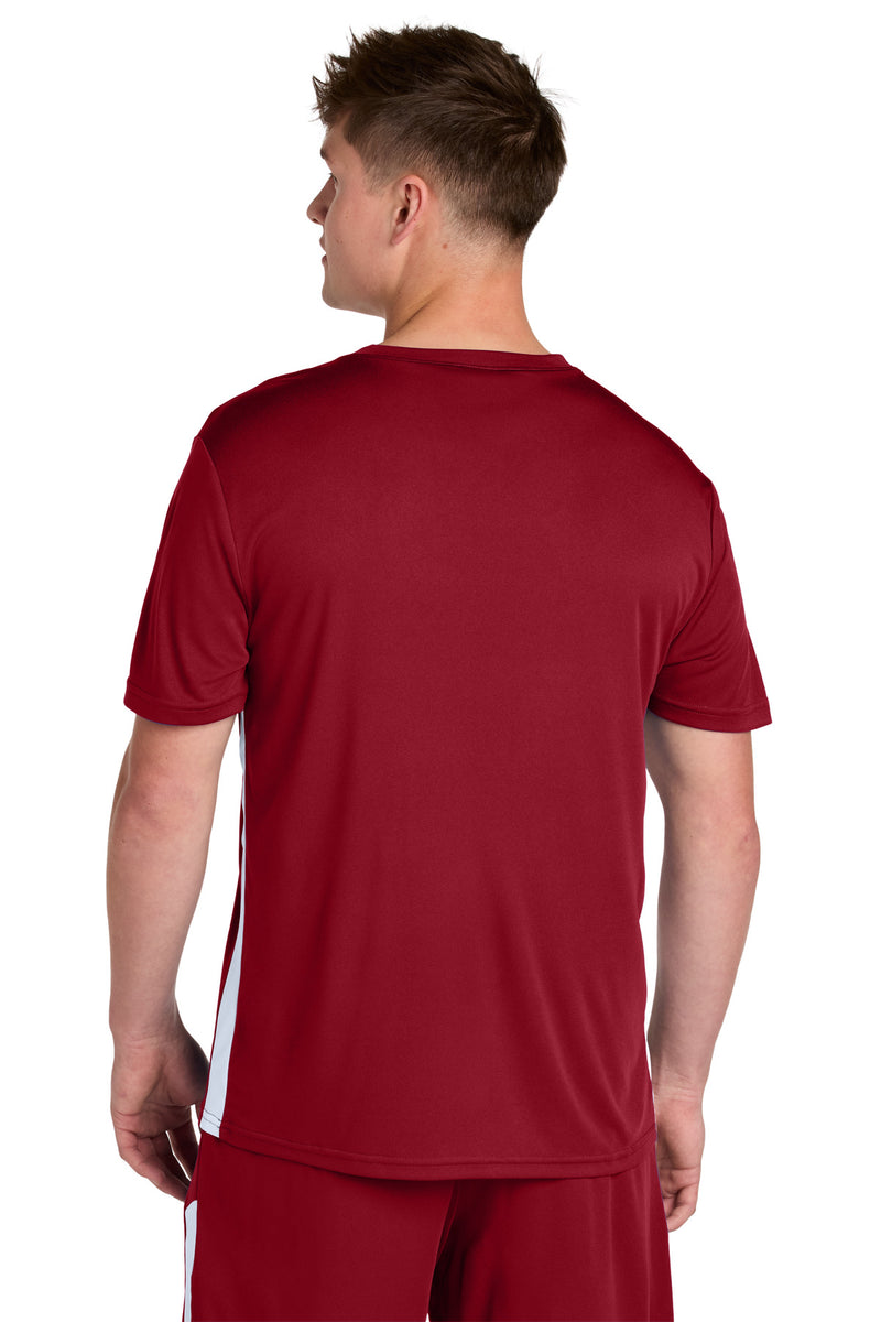 Sport-Tek Competitor United V-Neck - Deep Red/ White