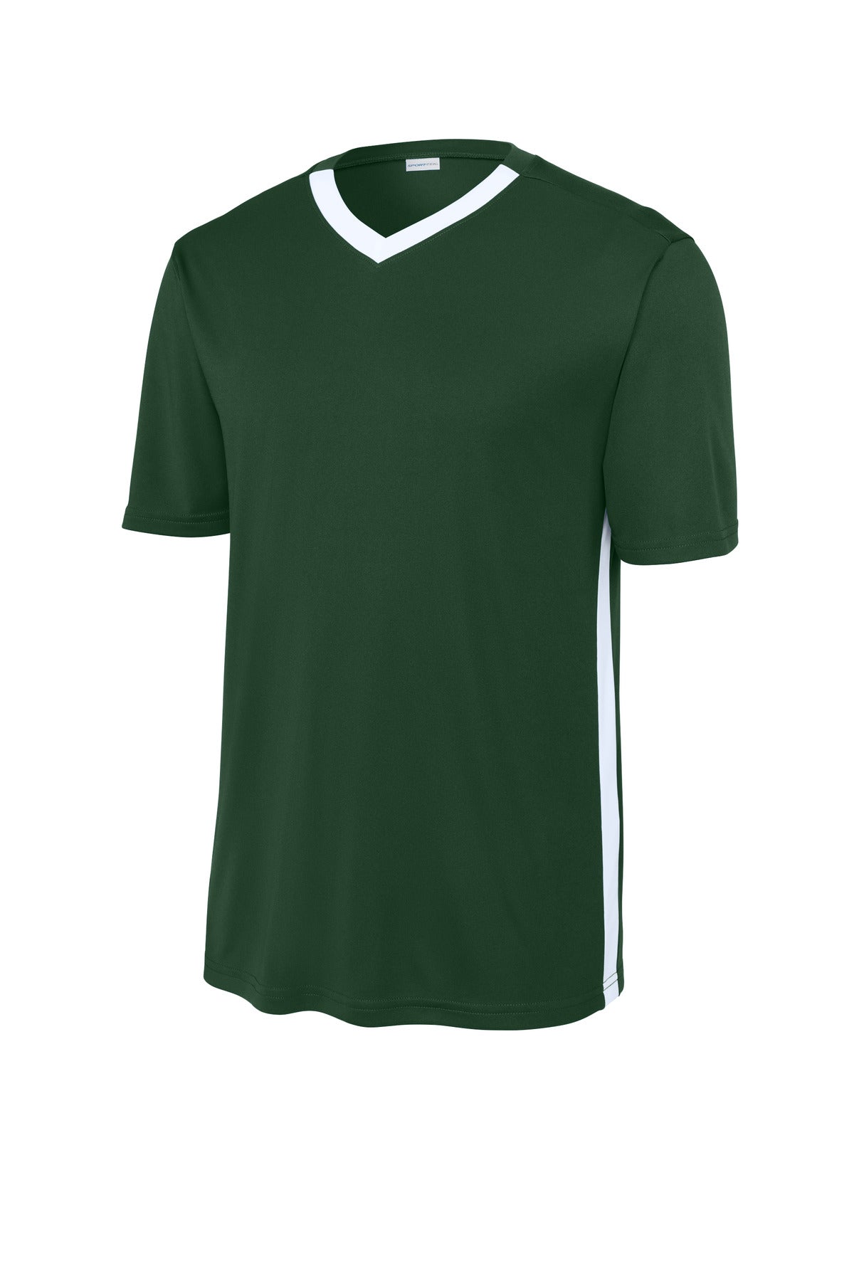 Sport-Tek Competitor United V-Neck - Forest Green/ White
