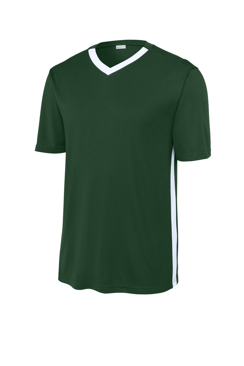 Sport-Tek Competitor United V-Neck - Forest Green/ White