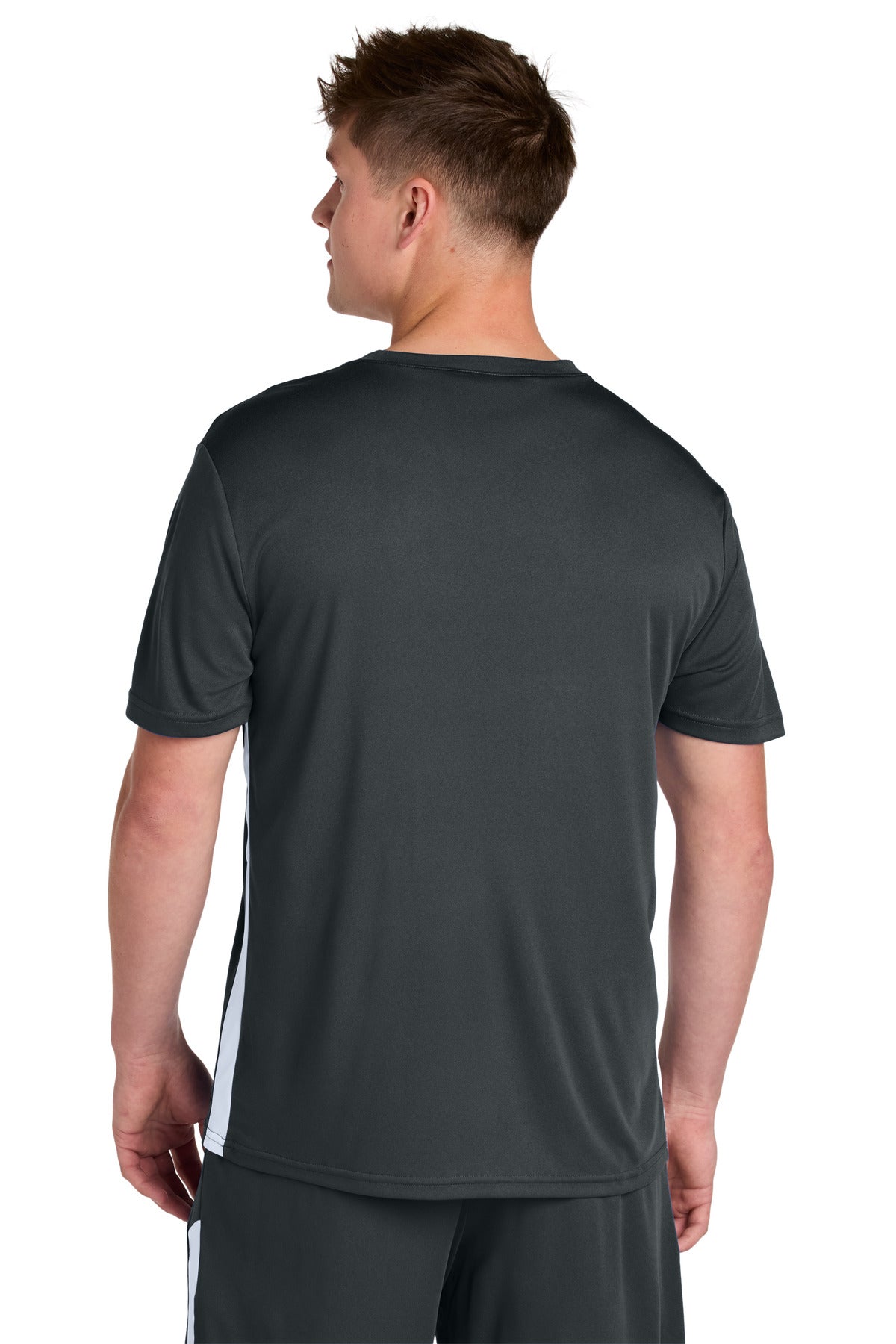 Sport-Tek Competitor United V-Neck - Iron Grey/ White