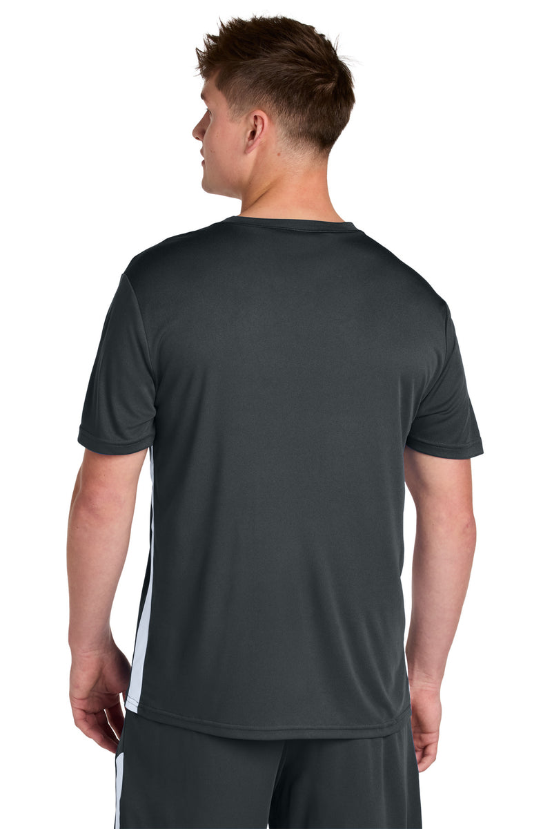Sport-Tek Competitor United V-Neck - Iron Grey/ White