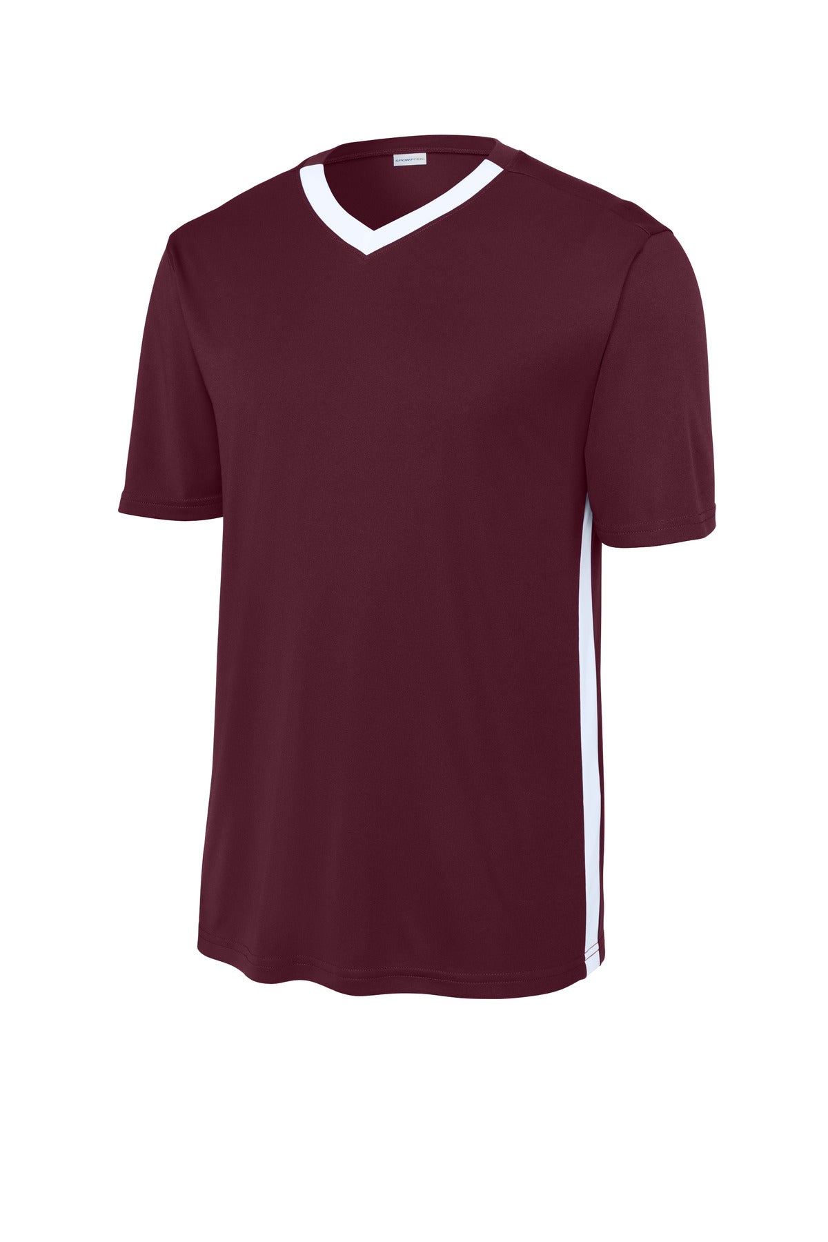 Sport-Tek Competitor United V-Neck - Maroon/ White