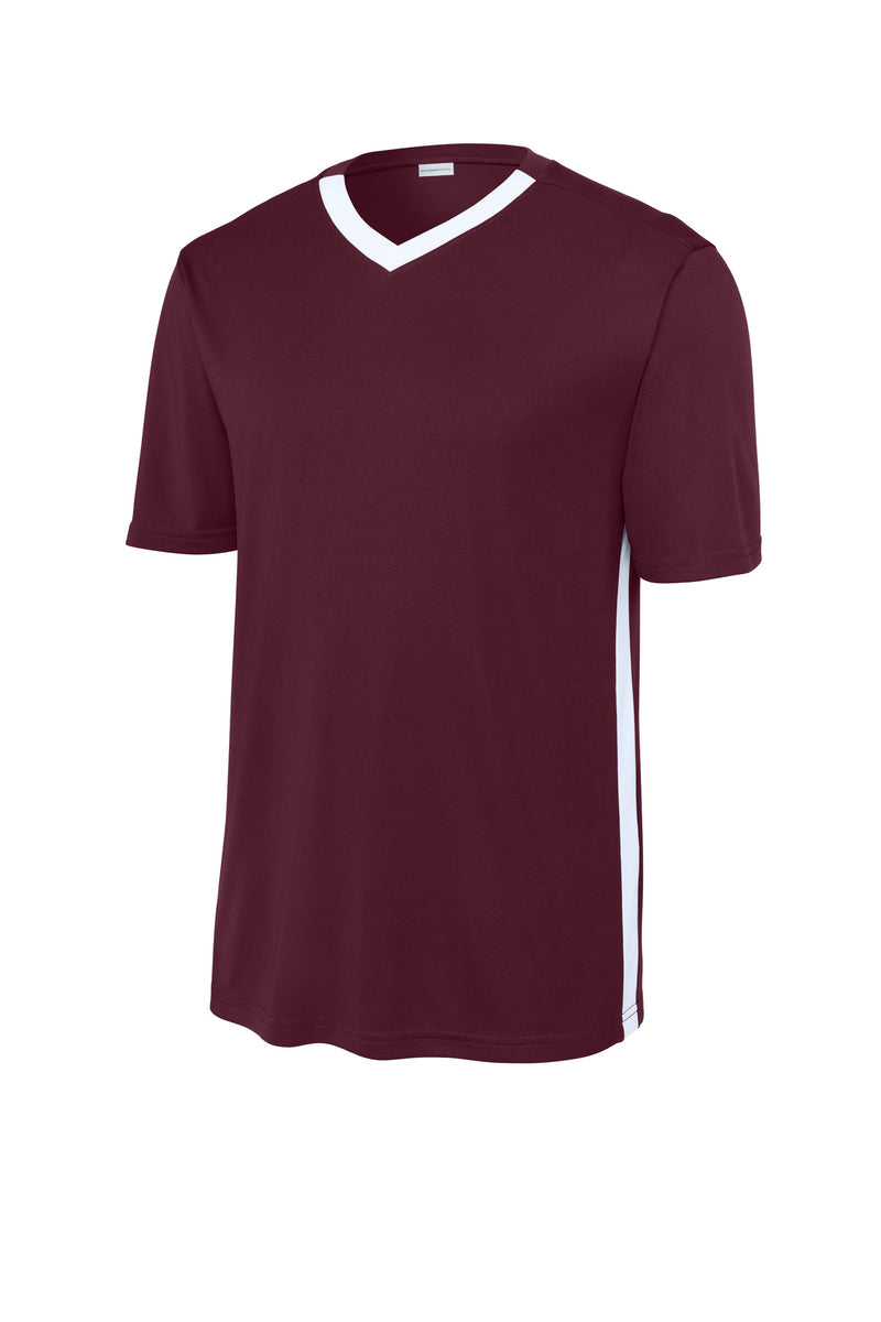 Sport-Tek Competitor United V-Neck - Maroon/ White