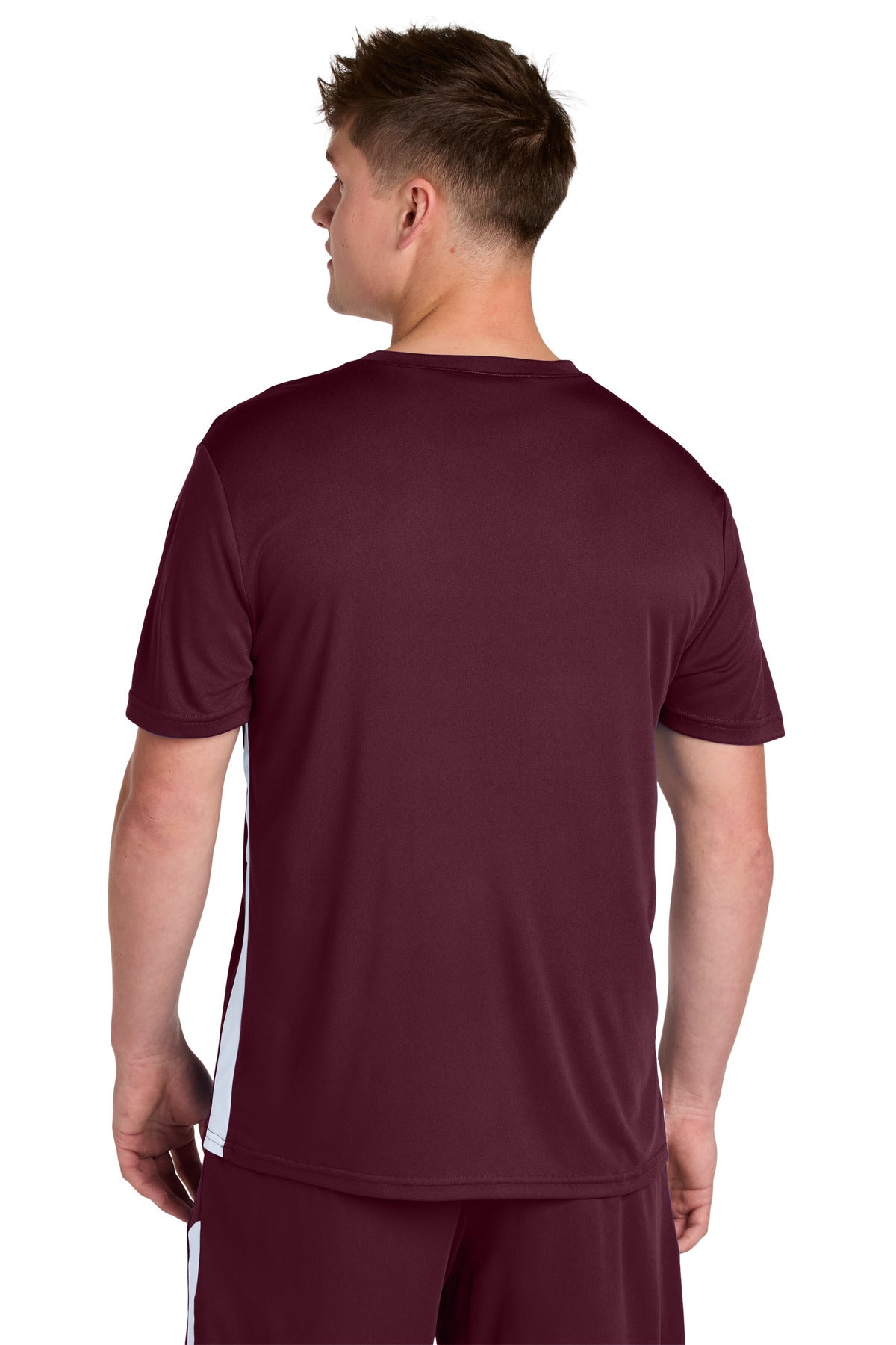 Sport-Tek Competitor United V-Neck - Maroon/ White