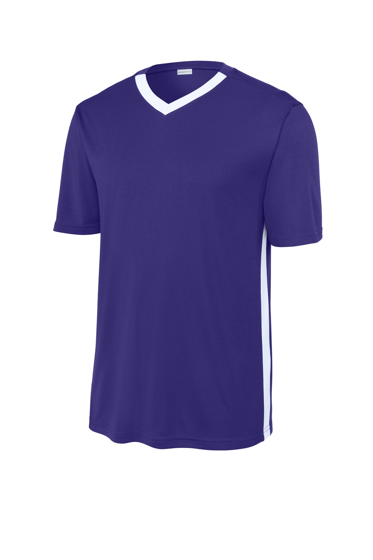 Sport-Tek Competitor United V-Neck - Purple/ White