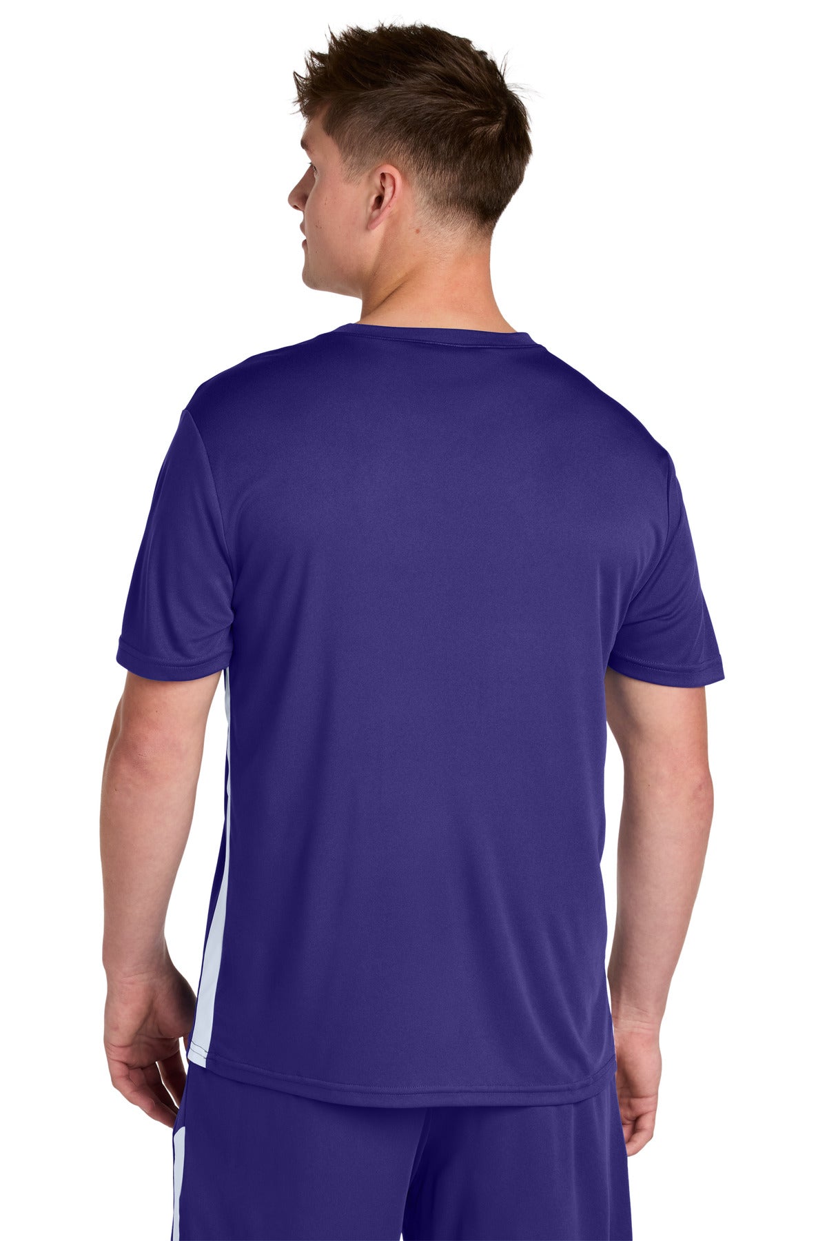 Sport-Tek Competitor United V-Neck - Purple/ White