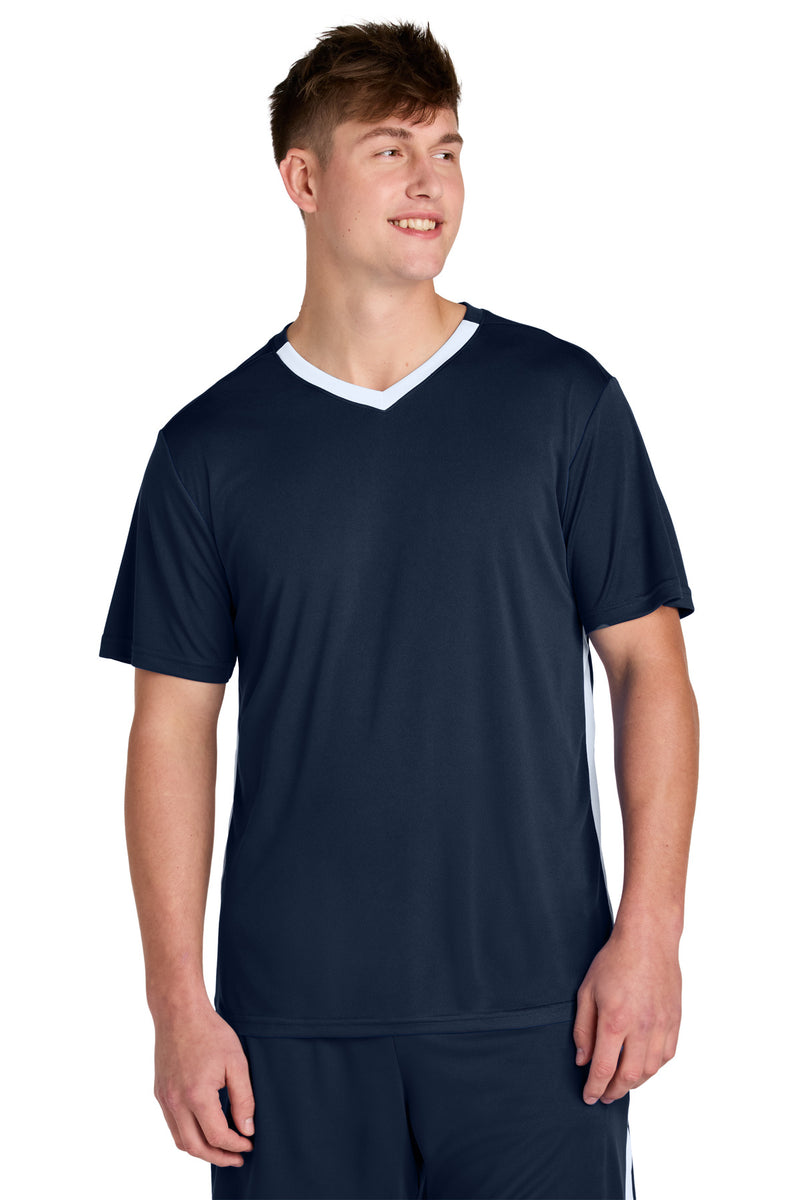 Sport-Tek Competitor United V-Neck - True Navy/ White