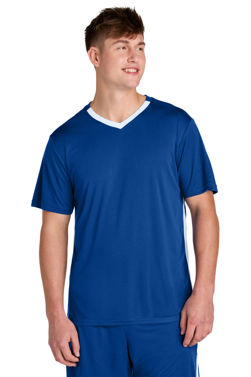 Sport-Tek Competitor United V-Neck - True Royal/ White