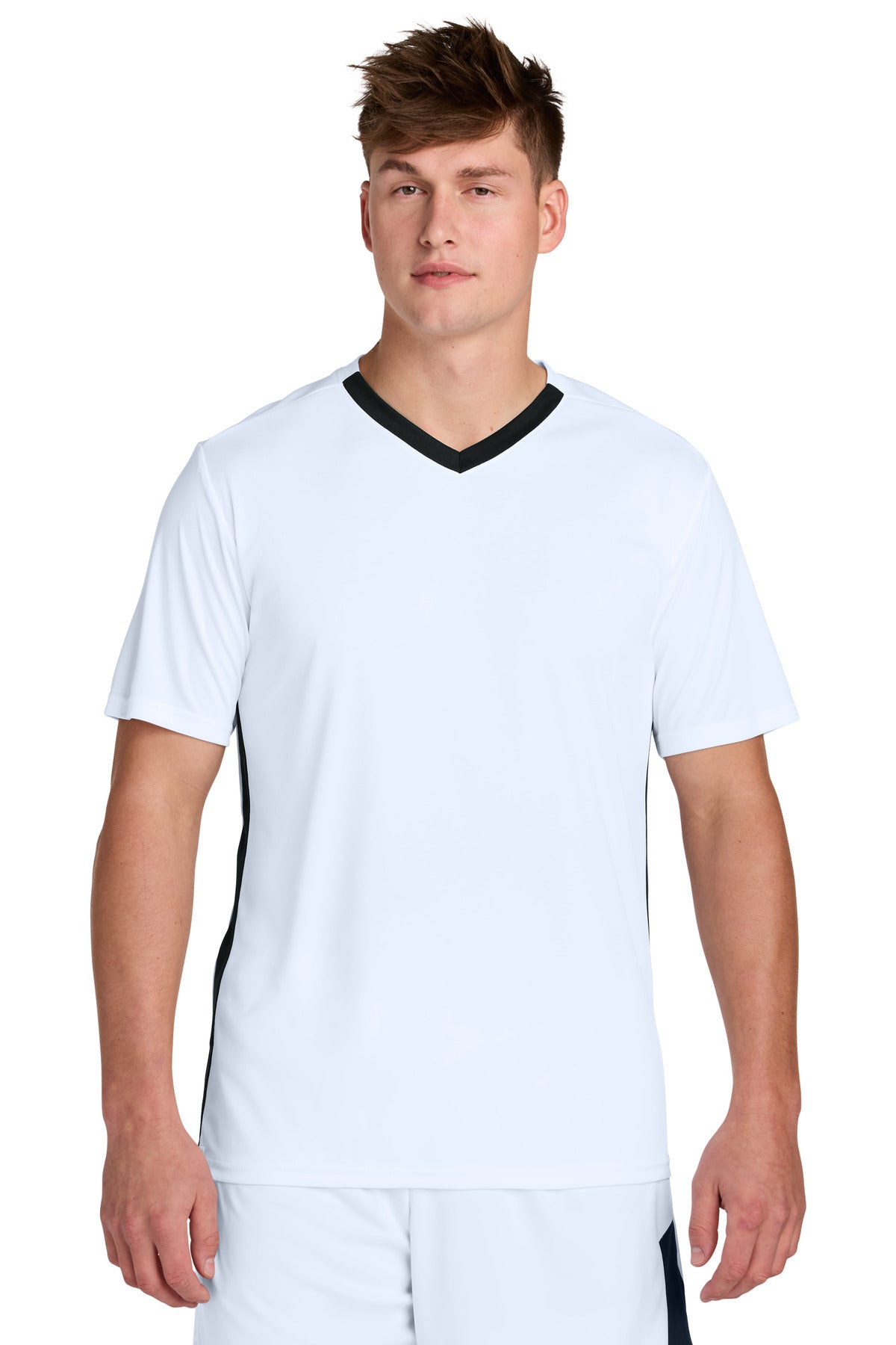 Sport-Tek Competitor United V-Neck - White/ Black