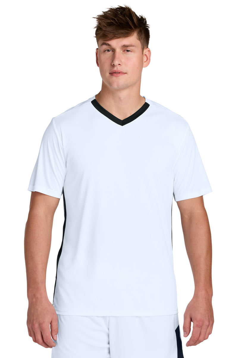 Sport-Tek Competitor United V-Neck - White/ Black