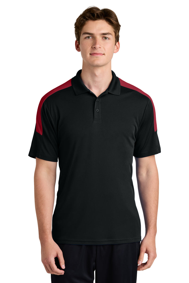 Sport-Tek Competitor United Polo - Black/ Deep Red