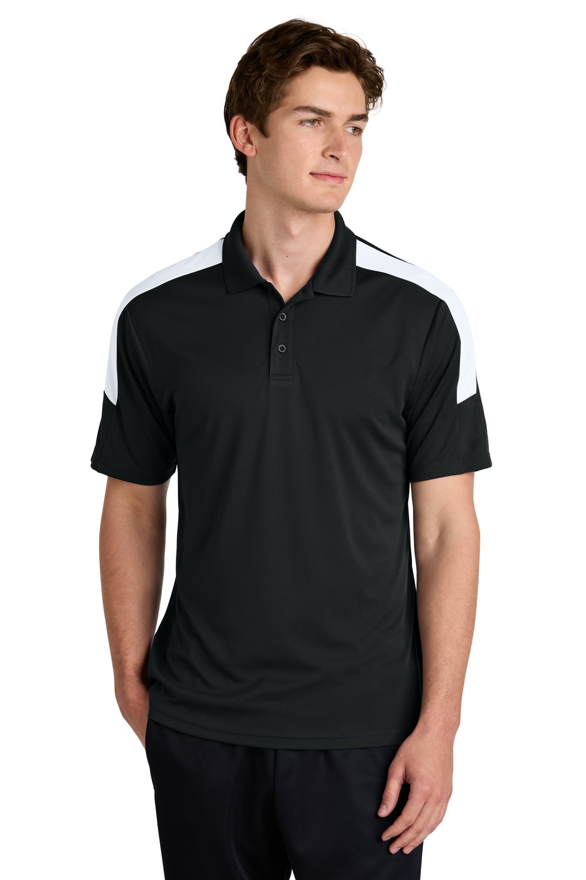 Sport-Tek Competitor United Polo - Black/ White