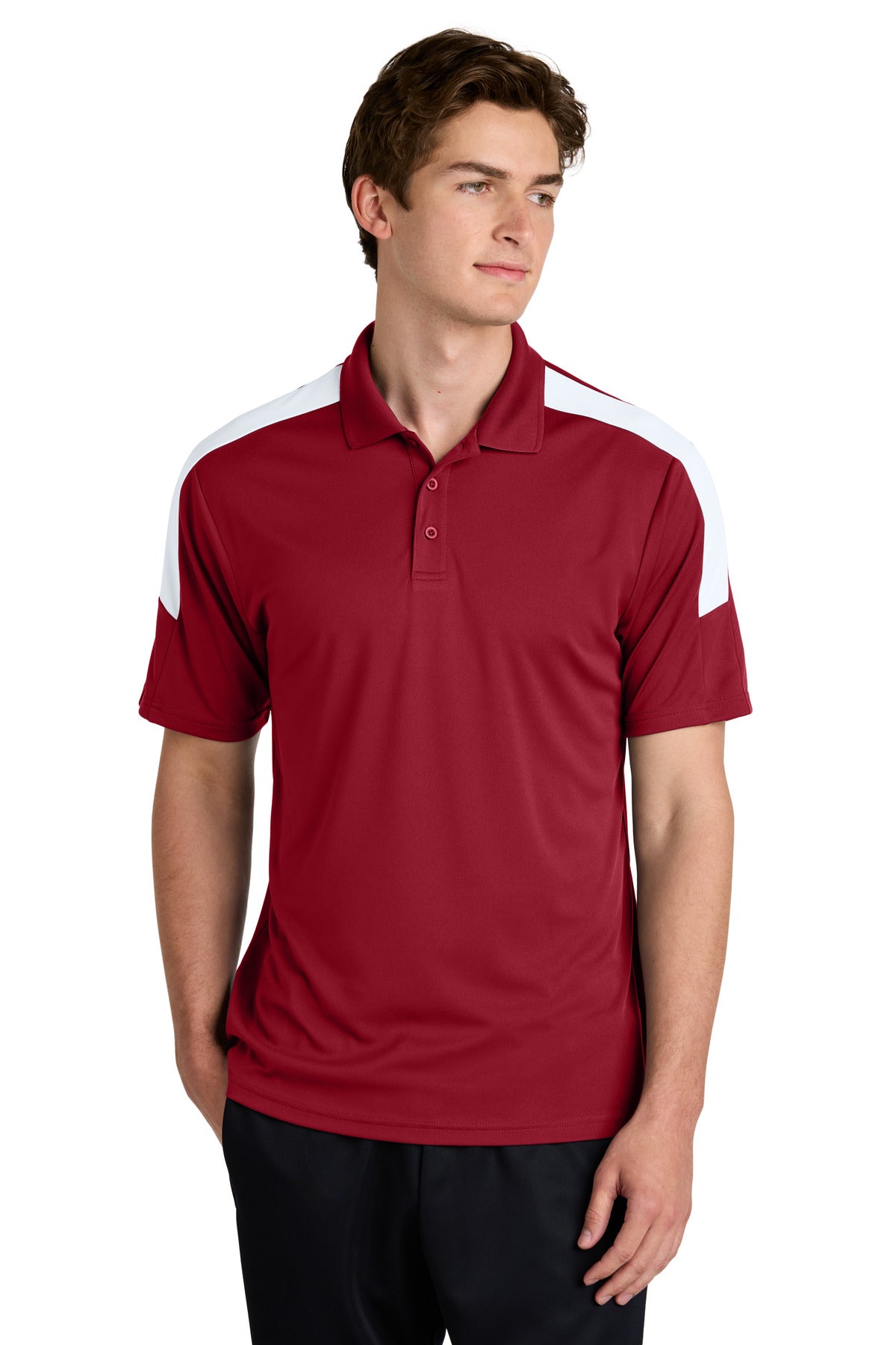 Sport-Tek Competitor United Polo - Deep Red/ White