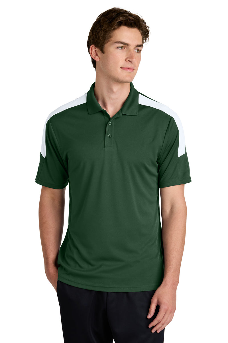 Sport-Tek Competitor United Polo - Forest Green/ White