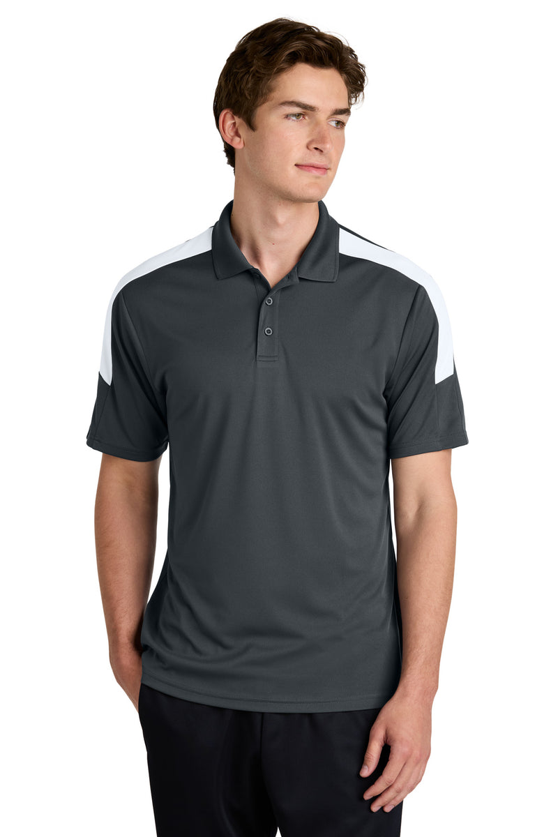Sport-Tek Competitor United Polo - Iron Grey/ White